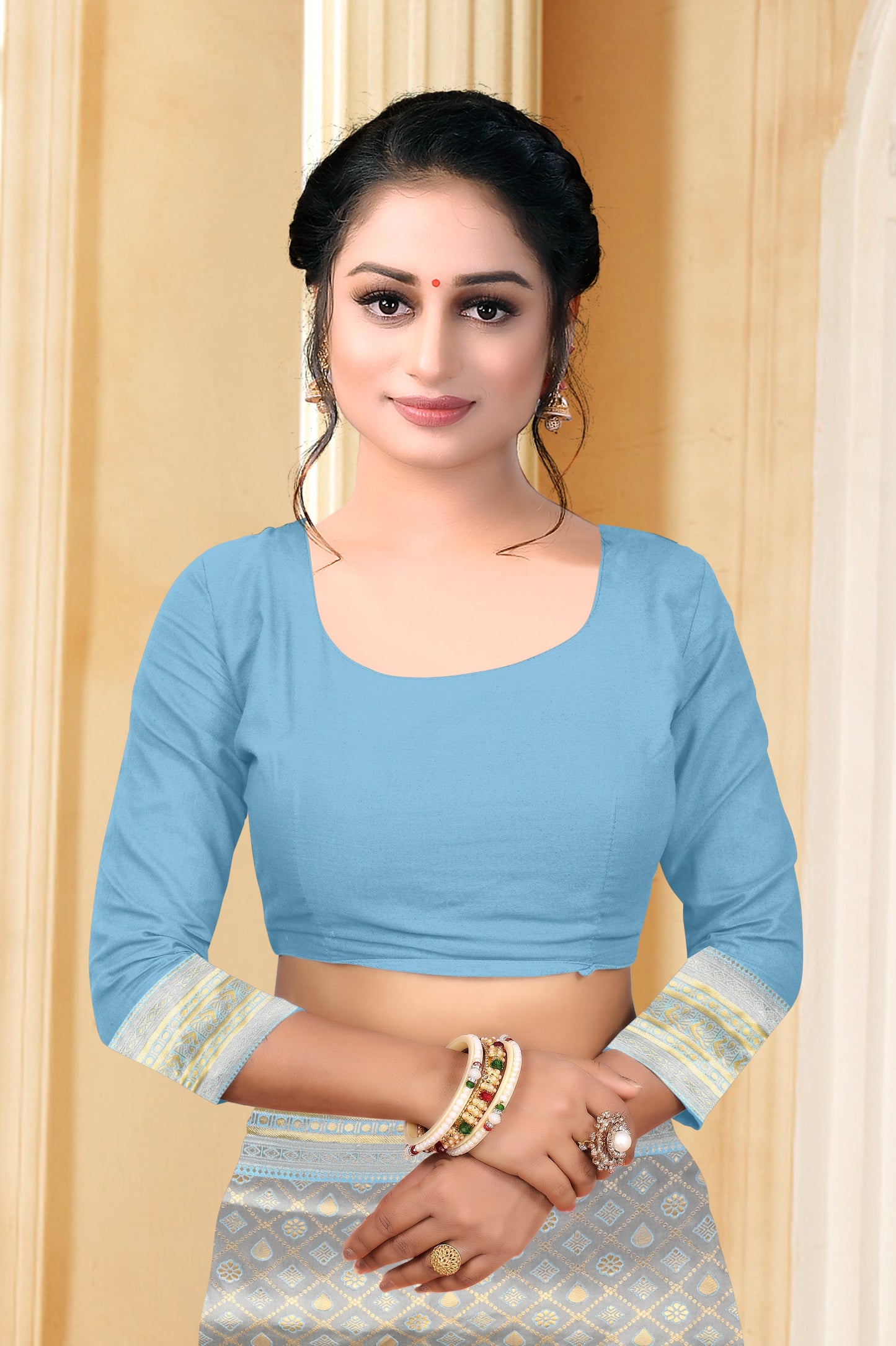 Vedant Vastram Litchi Silk Designer Banarasi Saree - Grey | Swadesiicart
