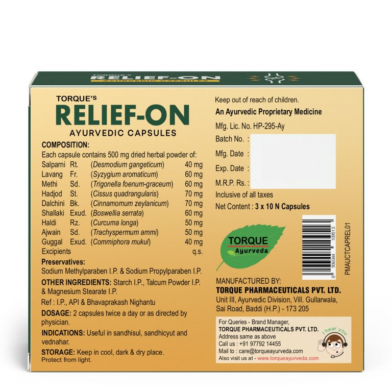 Torque's Relief On Capsules - Swadesiicart