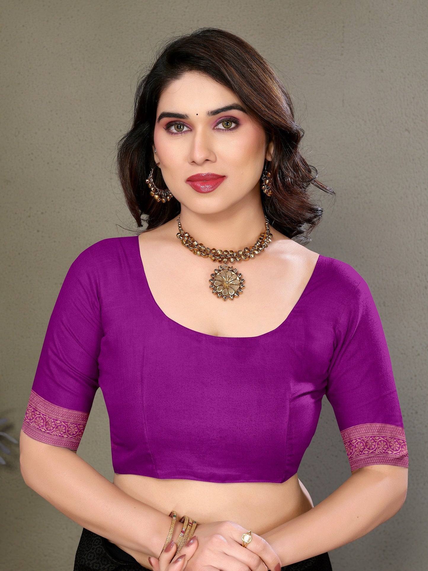 Vedant Vastram Litchi Silk Banarasi Silk Saree - Purple | Swadesiicart