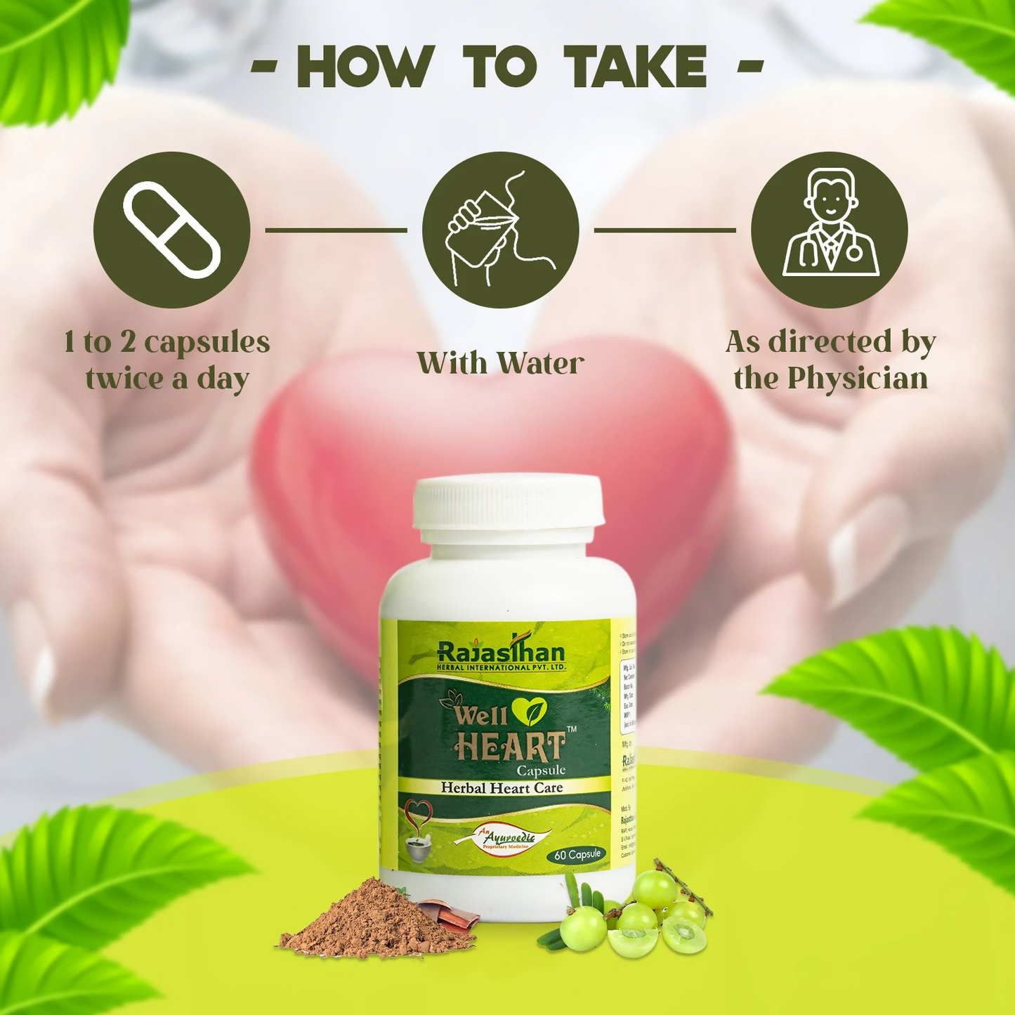 Rajasthan Herbals Well Heart Capsules | Swadesiicart