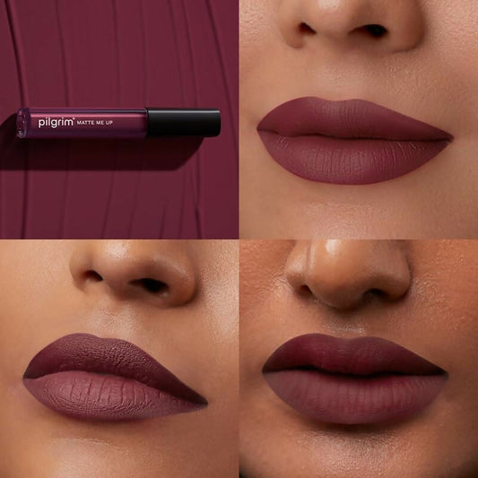 Pilgrim Liquid Matte Lipstick with Hyaluronic Acid - Berry Tease - Swadesiicart