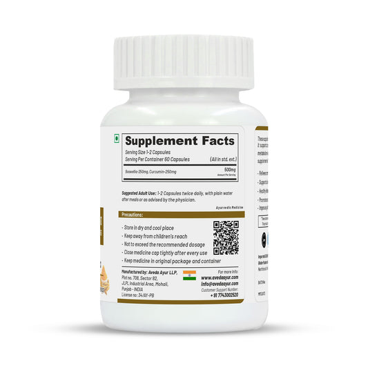 Life Aveda Bosswellia Curcumin Capsules - Swadesiicart