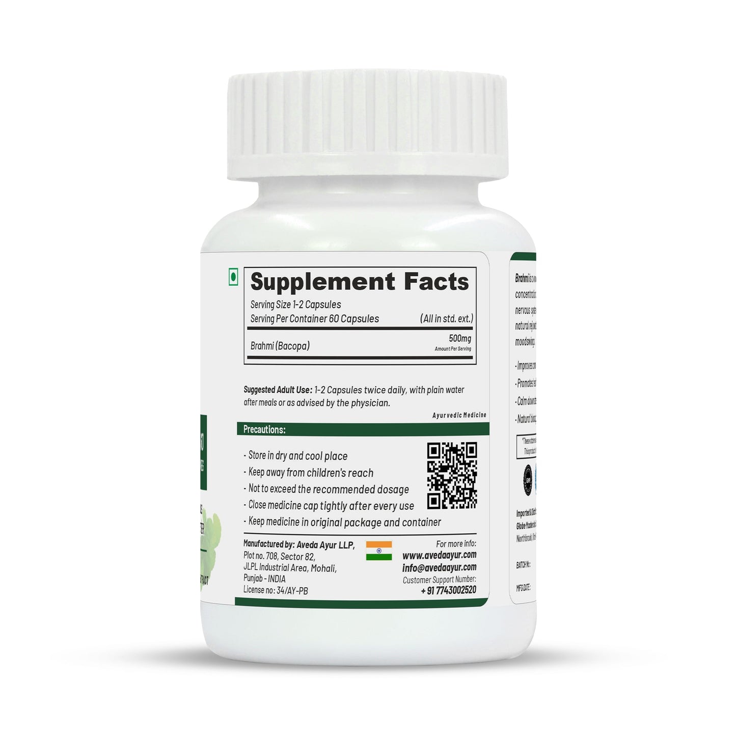 Life Aveda Premium Brahmi Capsules - Swadesiicart