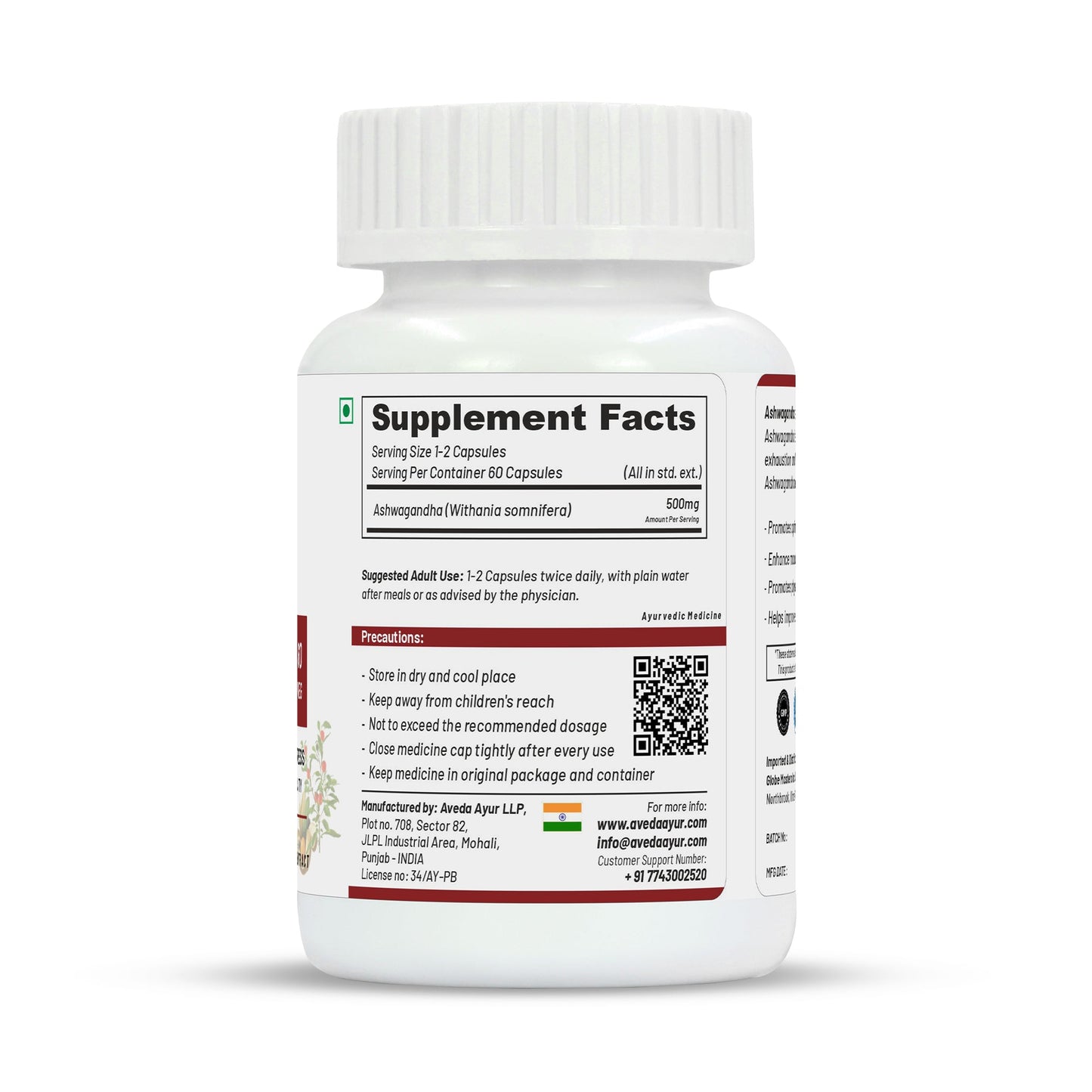Life Aveda Premium Ashwagandha Capsules | Swadesiicart