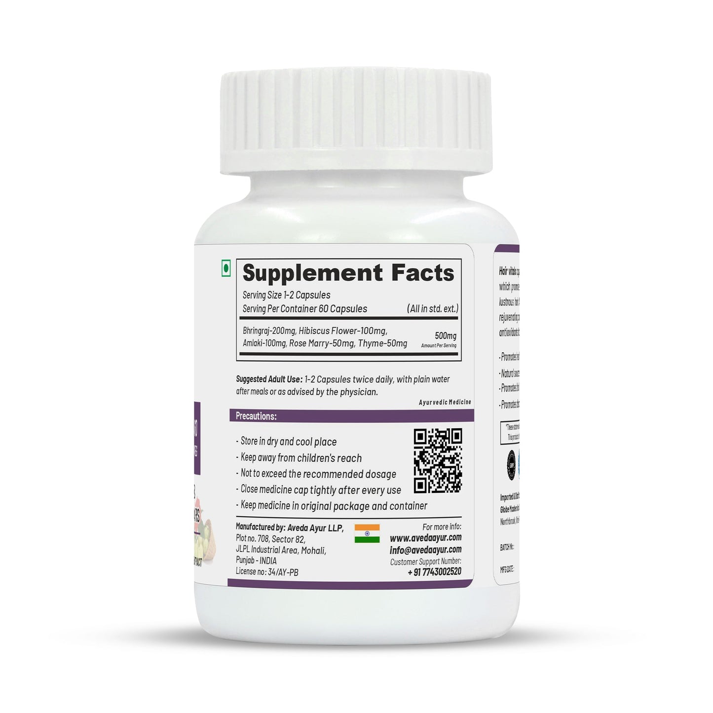 Life Aveda Premium Hair Vitals Veg Capsules - Swadesiicart