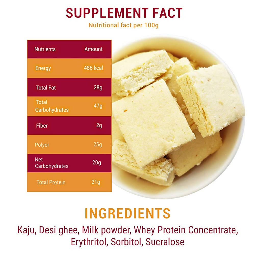 NutroActive Desi Ghee Keto Kaju Barfi | Swadesiicart