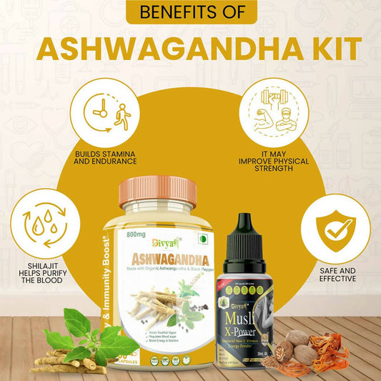 Divya Shree Ashwagandha Capsule & Musli Oil Combo - Swadesiicart