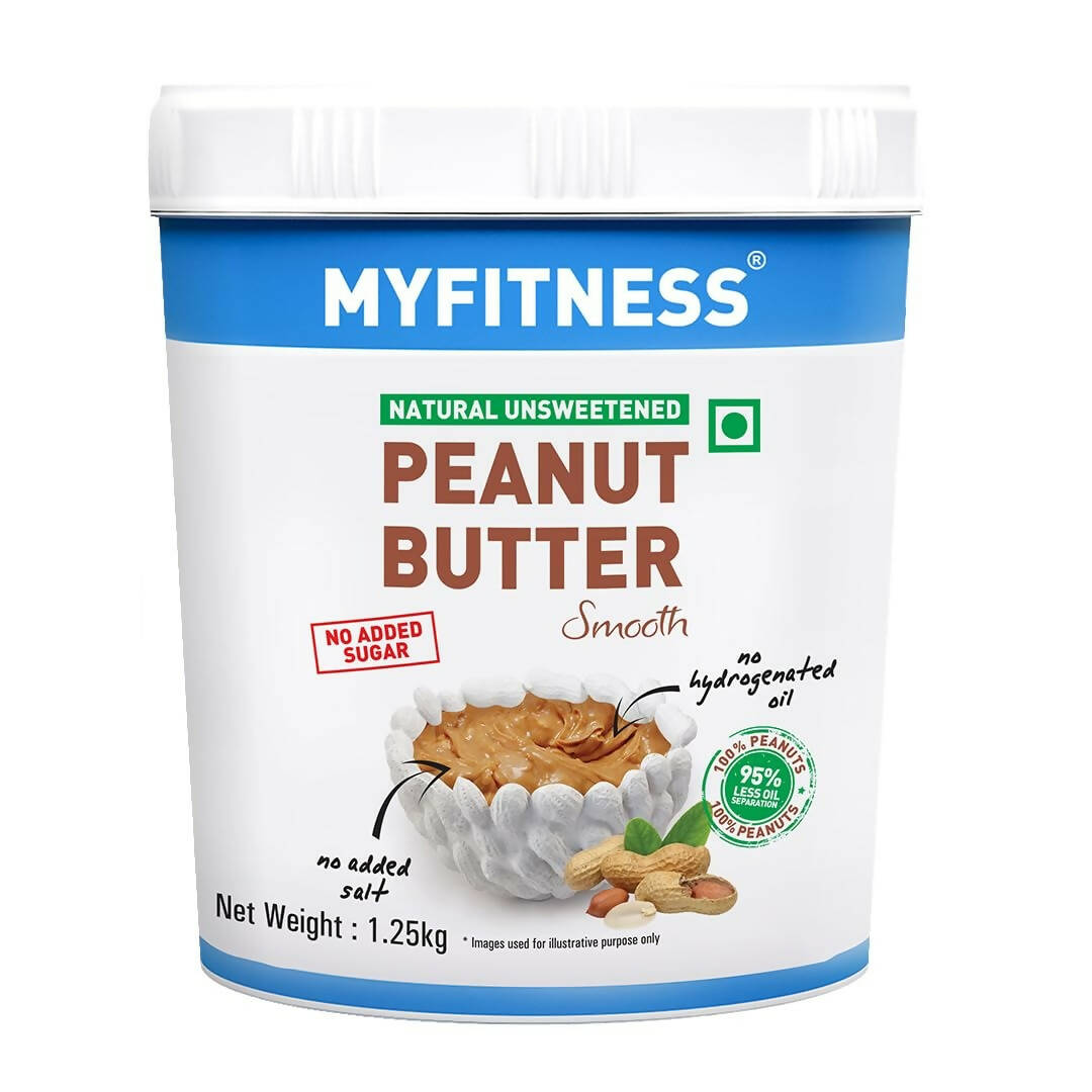 Myfitness Unsweetened Natural Peanut Butter Smooth - Swadesiicart