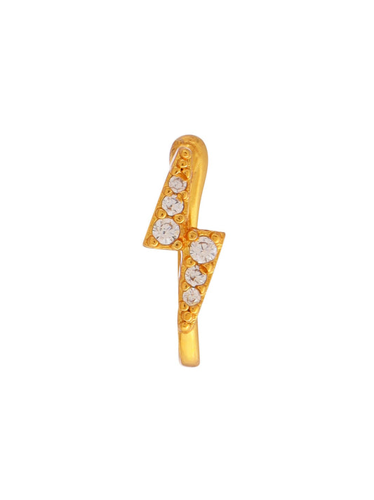 Ruby Raang Gold Bijlee Nose Pin | Swadesiicart