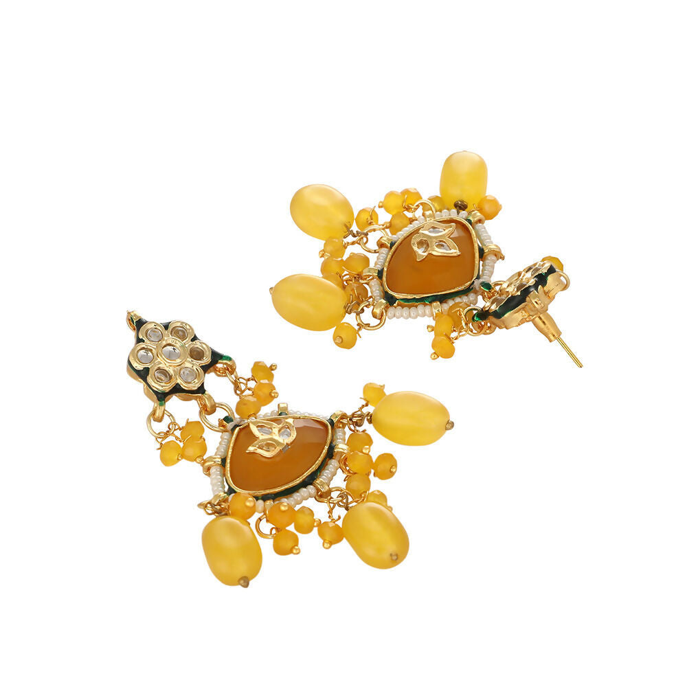 Nuyug Amber Glory Ethnic Earrings & Maang Tikka Set | Swadesiicart