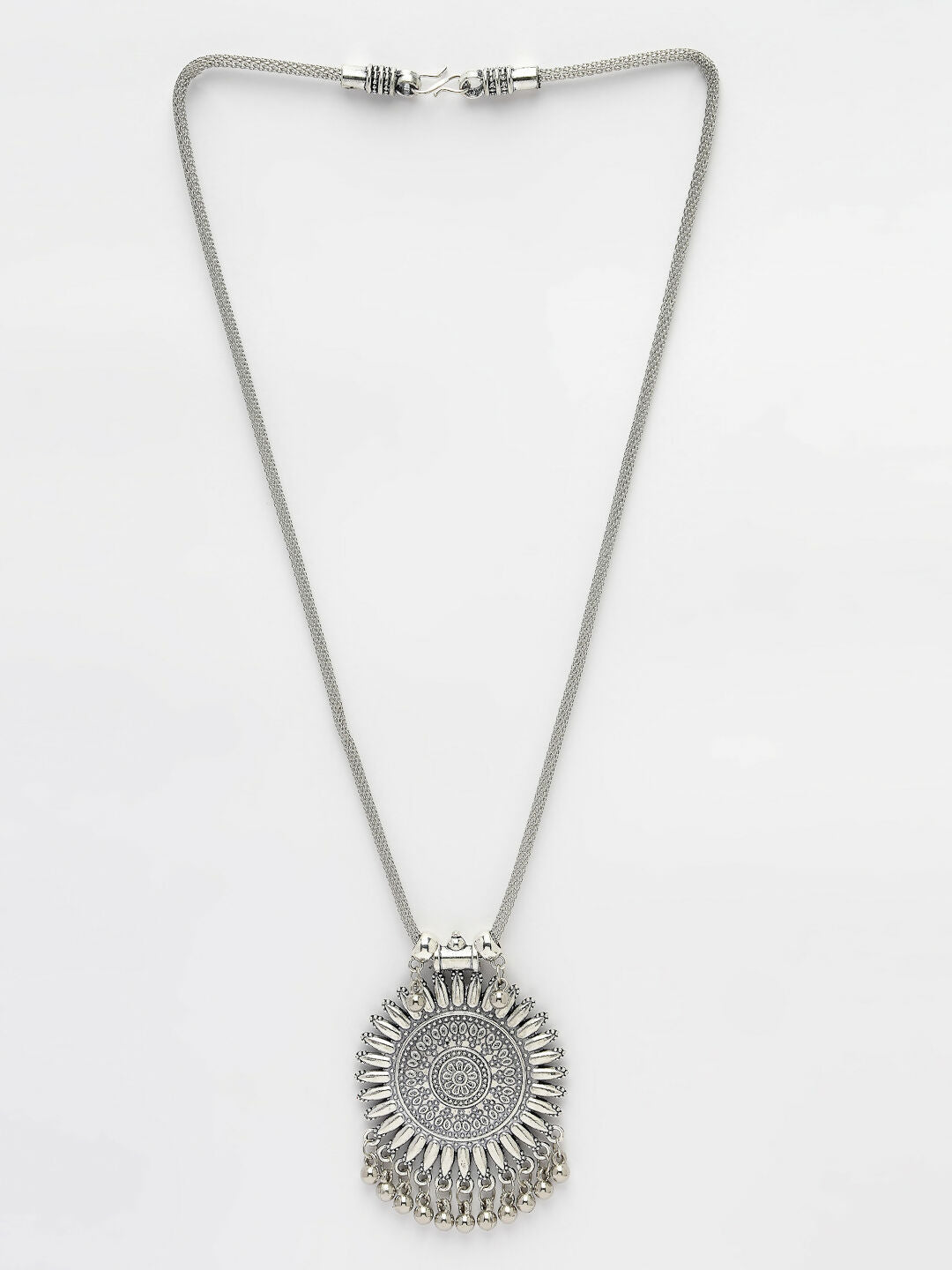 NVR Women's Silver-Toned German Silver Oxidised Pandent | Swadesiicart