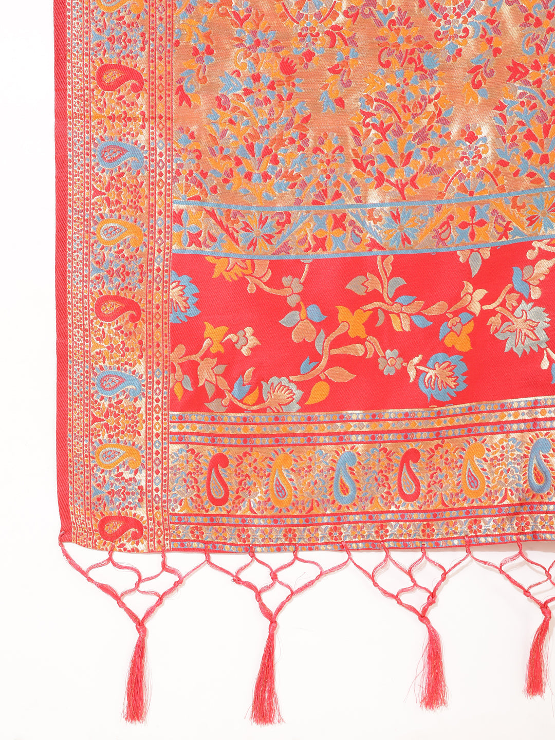 Janasya Pink Chanderi Silk Pashmina Woven Design Saree | Swadesiicart