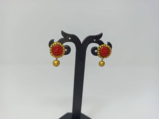 Terracotta Button Studs