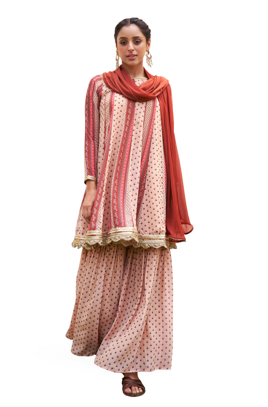 Janasya Multicolor Georgette Digital Floral Printed Set | Swadesiicart