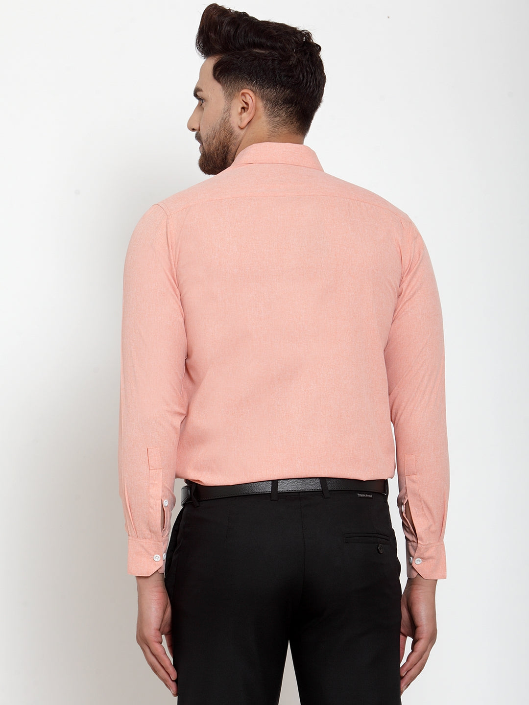 Jainish Redish Orange Formal Shirt with white detailing ( SF 419Starfish-Orange ) | Swadesiicart