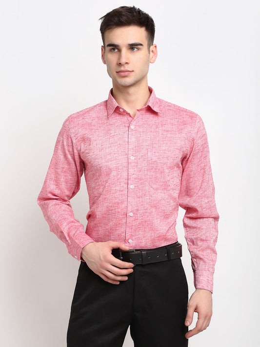 Jainish Red Men's Solid Cotton Formal Shirt ( SF 782Red ) | Swadesiicart
