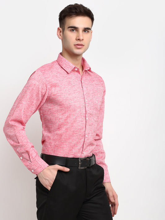 Jainish Red Men's Solid Cotton Formal Shirt ( SF 782Red ) | Swadesiicart