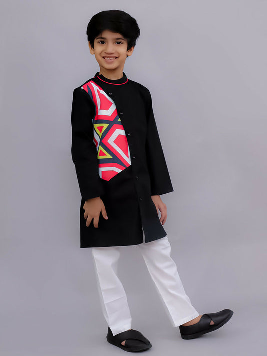 Lil Drama Shor-Gul Multicolor Kurta Pyjama Set For Boys | Swadesiicart