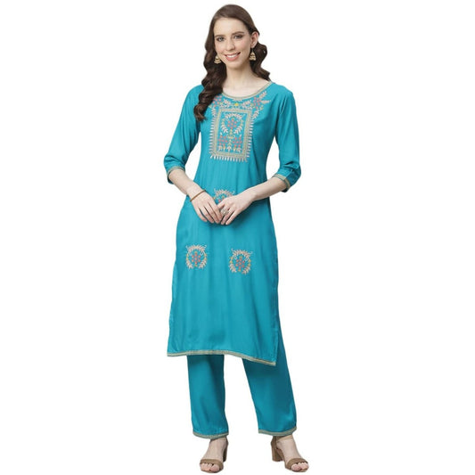 Anubhutee Women's Blue Kurta Set | Swadesiicart