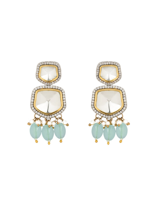 Taapsee Turquoise Polki Kundan Neckpiece - Wahe Jewels - Swadesiicart