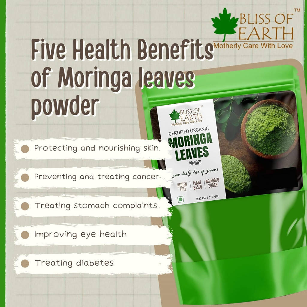 Bliss of Earth Certified Organic Moringa Leaves Powder - Swadesiicart