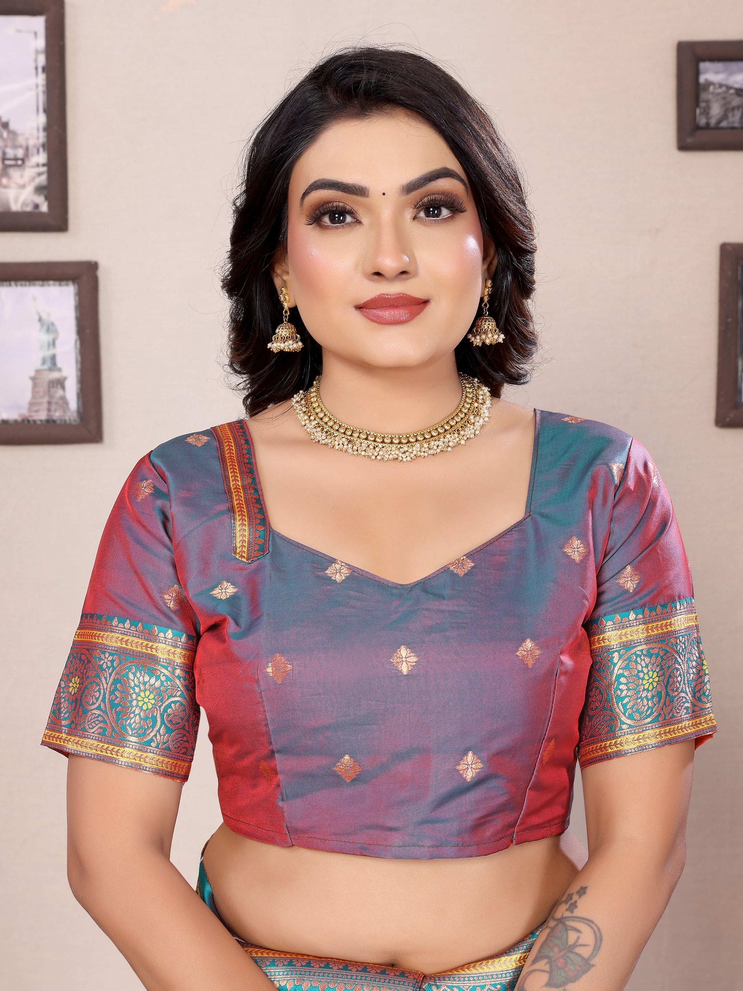 Sonakshi Women's Fenta Banarasi Silk Zari Woven Traditional Saree with Blouse | Swadesiicart