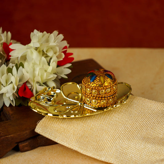 Sri Rudra Decorative Kumkum Haldi Tray (SR 01406) | Swadesiicart