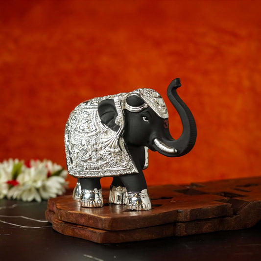 Sri Rudra Elephant 4.5 Inch Silver Plated Mix SR03170 | Swadesiicart