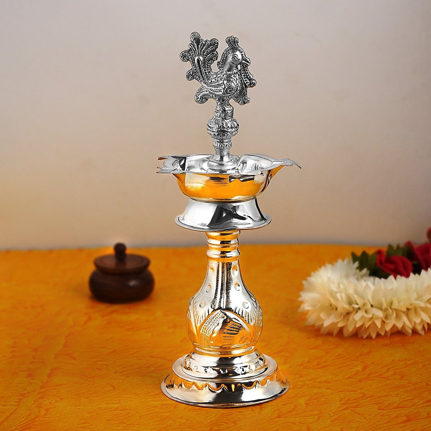 Sri Rudra German Silver Naxi Deepa SR 02522 | Swadesiicart