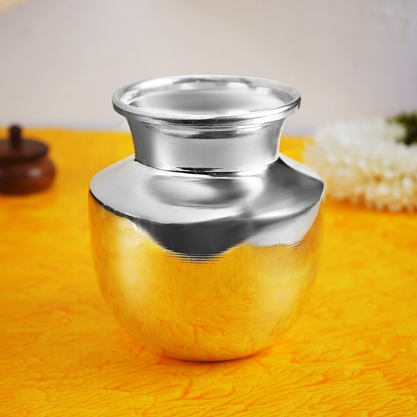 Sri Rudra German Silver Plain Chambu -M SR 00047 | Swadesiicart
