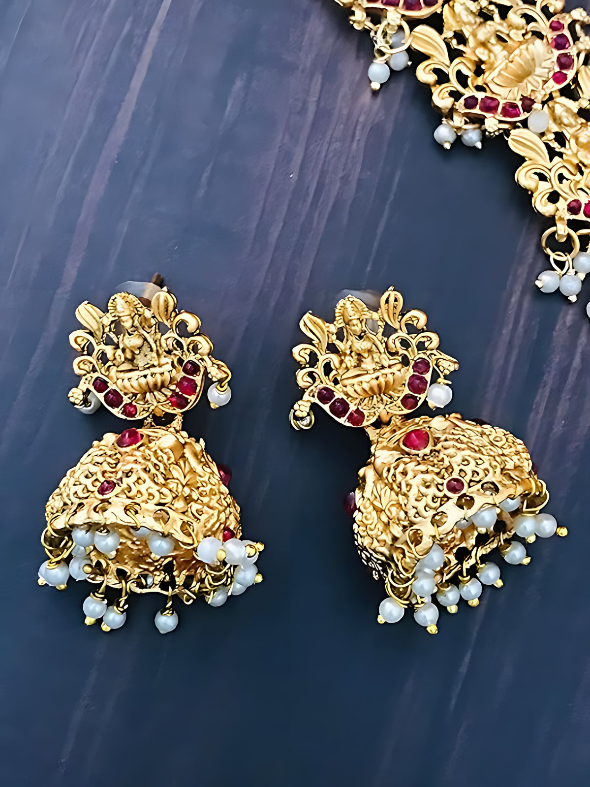 Jewel City Exquisite Gold Filigree Necklace and Earrings Set | Swadesiicart