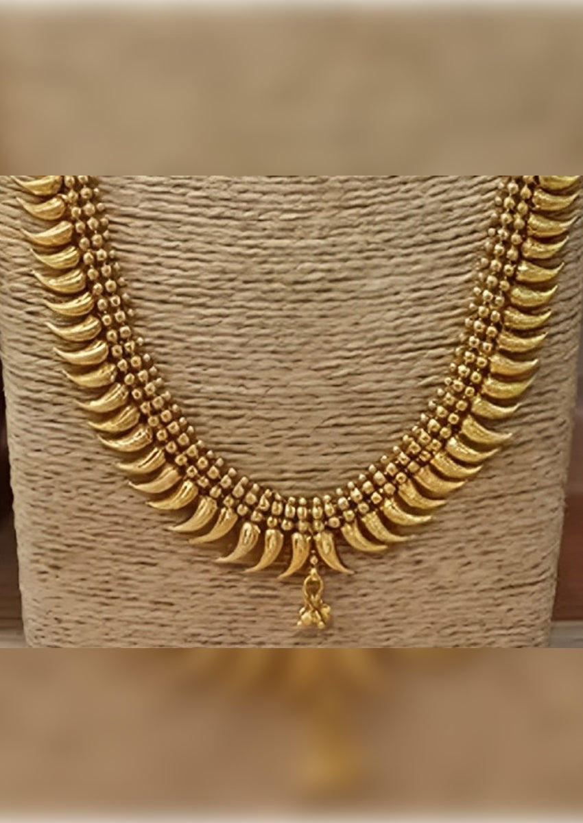 Jewel City Traditional Gold-Plated Kerala Mullamottu Mala Set with Jhumka Earrings | Swadesiicart