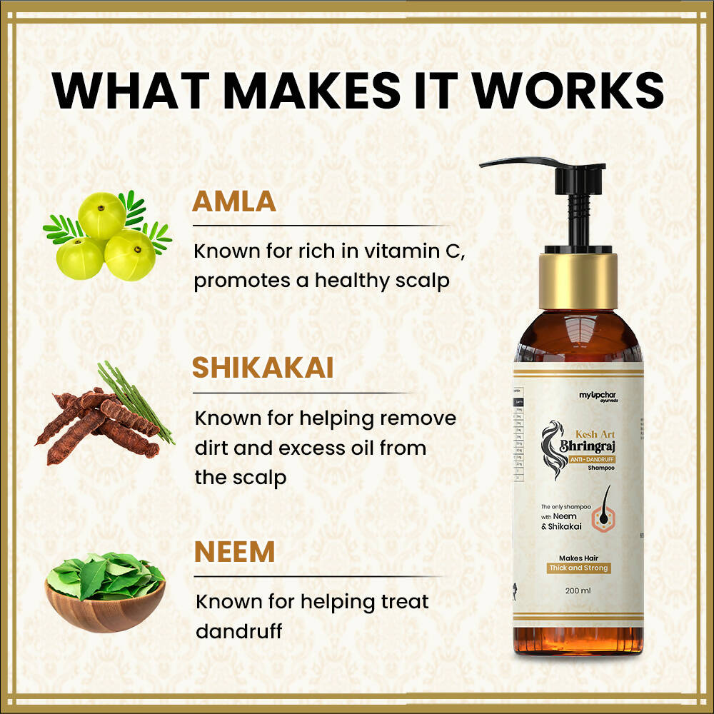 myUpchar Ayurveda KeshArt Bhringraj Anti-Dandruff Shampoo | Swadesiicart