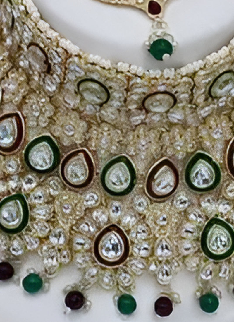 Jewel City Traditional Kundan Bridal Jewelry for Women Handcrafted Necklace with Earrings, Maang Tikka, Indian Wedding Jewellery Set | Swadesiicart