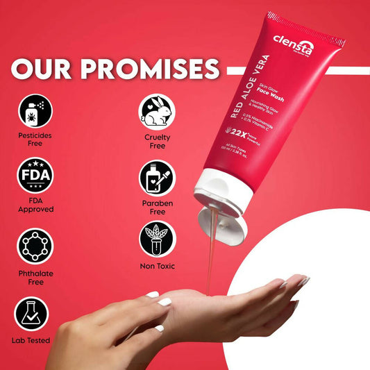 Clensta Red Aloe Vera Skin Glow Face Scrub - Swadesiicart