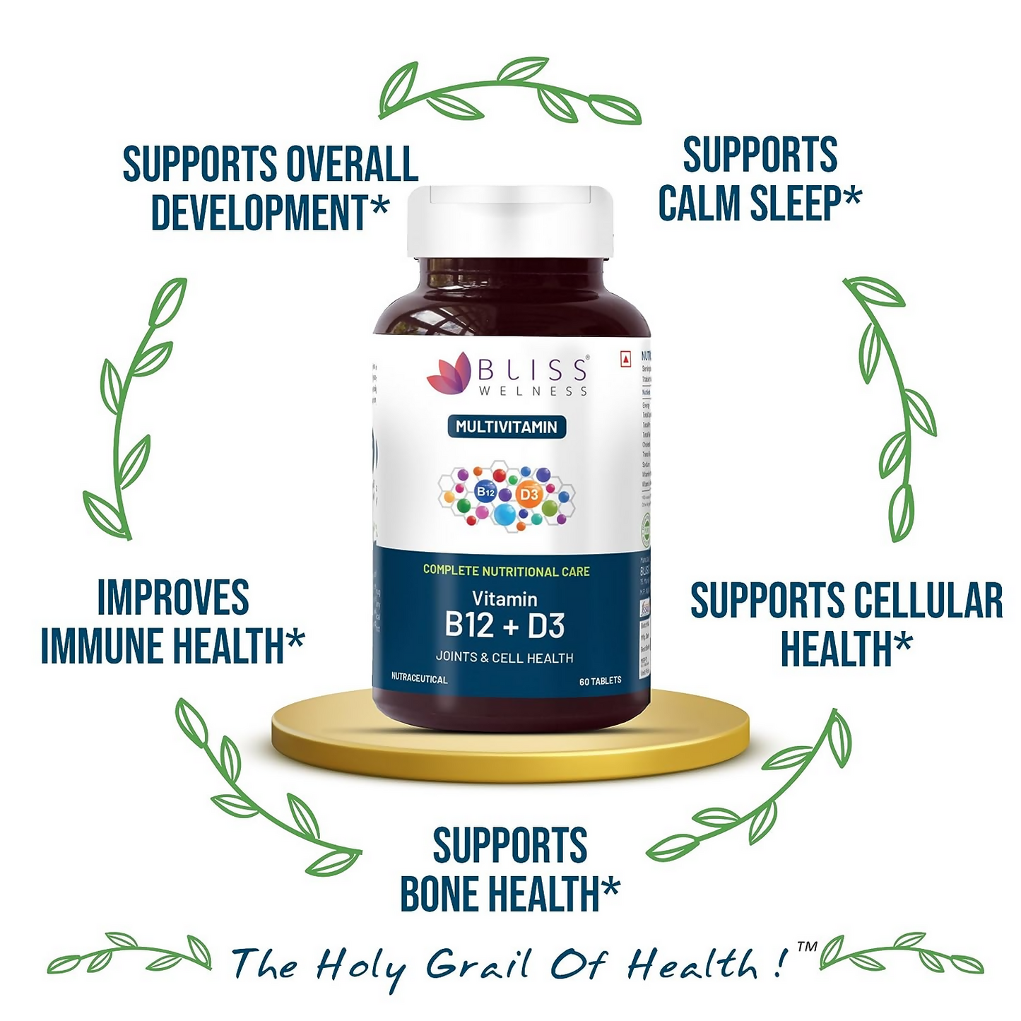 Bliss Welness Vitamin B12+D3 Tablets - Swadesiicart