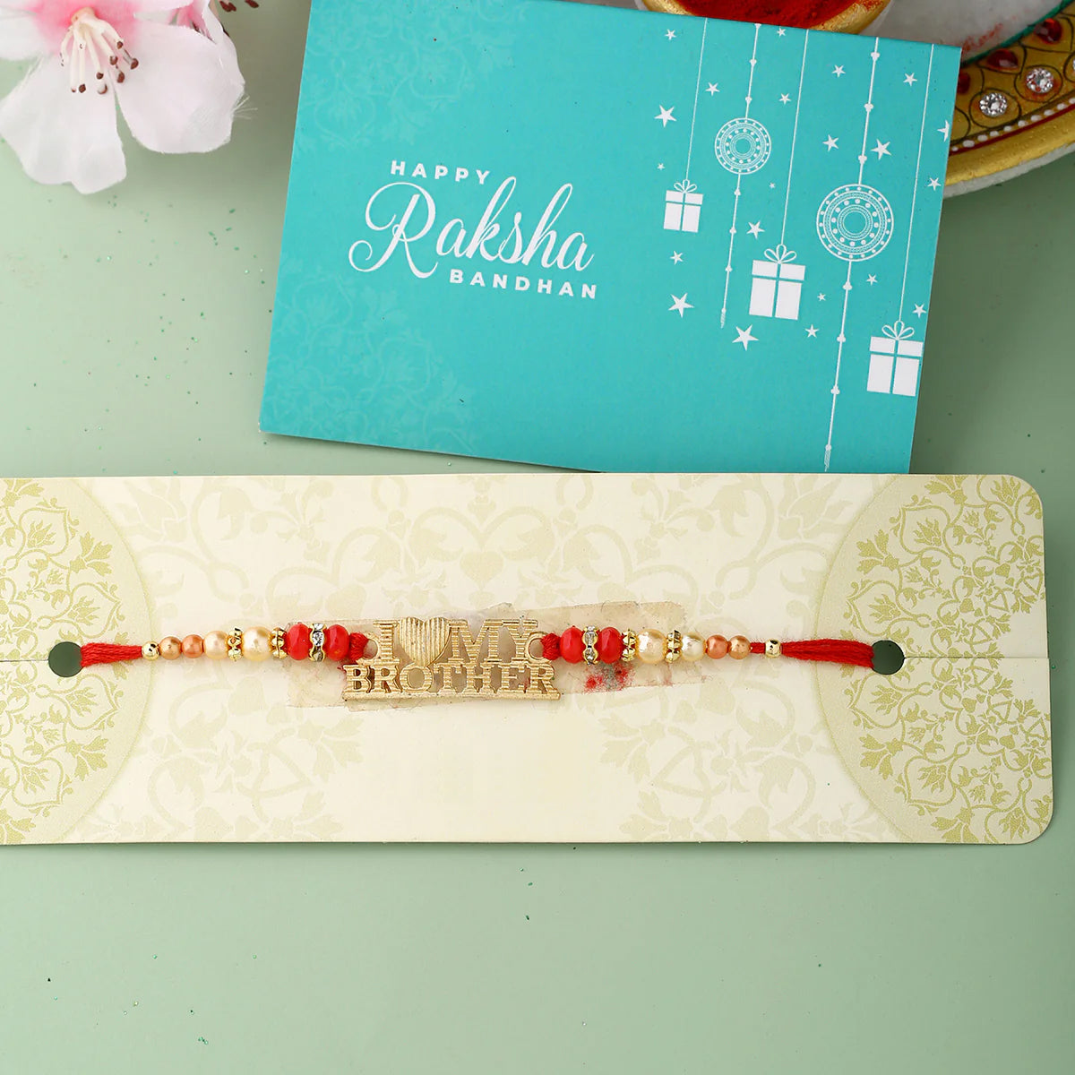 trueBrowns X Voylla I Love My Brother Designer Rakhi With Roli Chaawal Pack | Swadesiicart