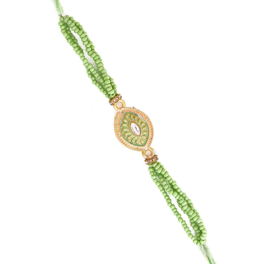 trueBrowns X Voylla Designer Beaded Rakhi With Roli Chaawal Pack | Swadesiicart