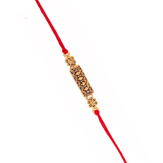 trueBrowns X Voylla Antique Floral Designer Rakhi With Roli Chaawal Pack | Swadesiicart