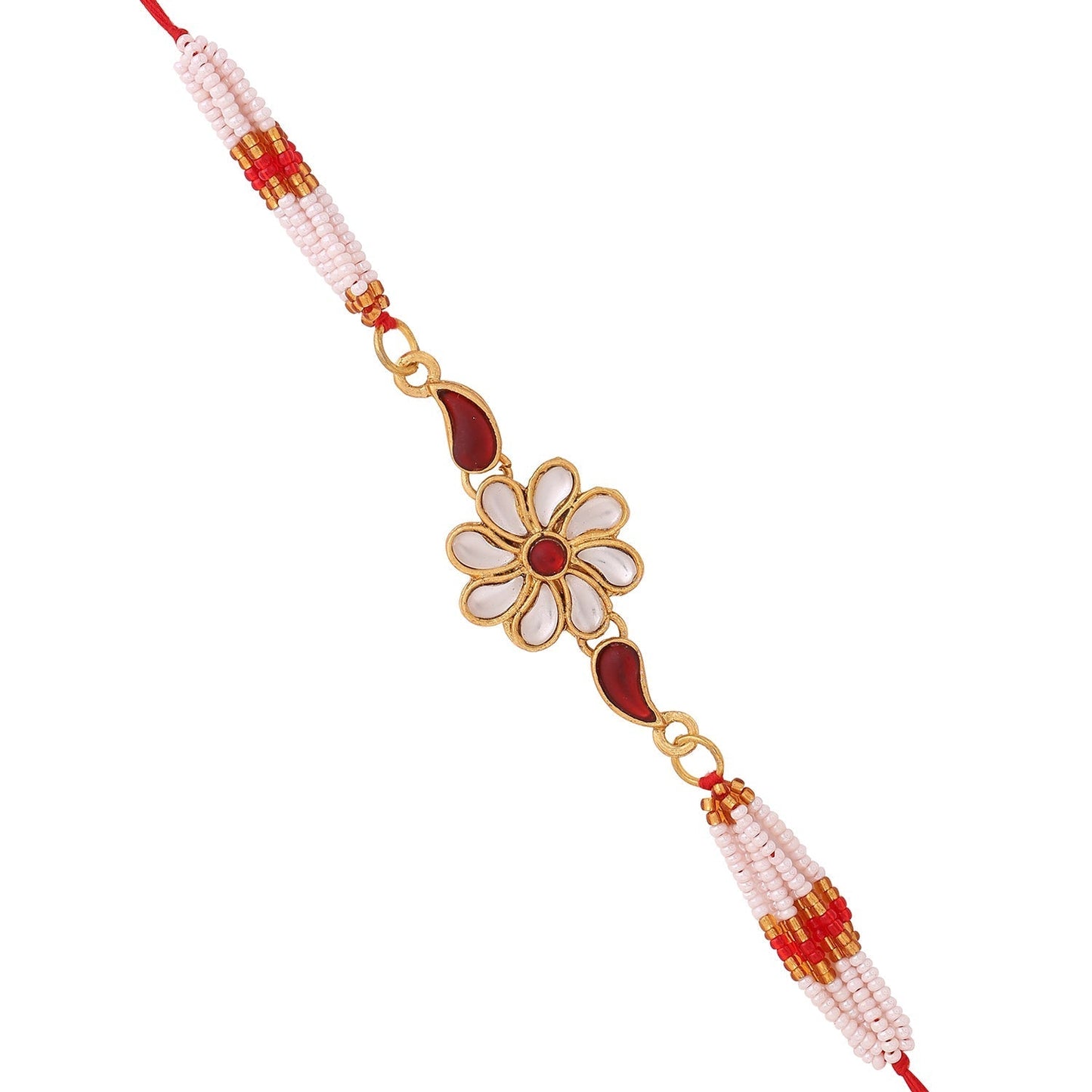 trueBrowns X Voylla Graceful Kundan Rakhi With Roli Chaawal Pack | Swadesiicart