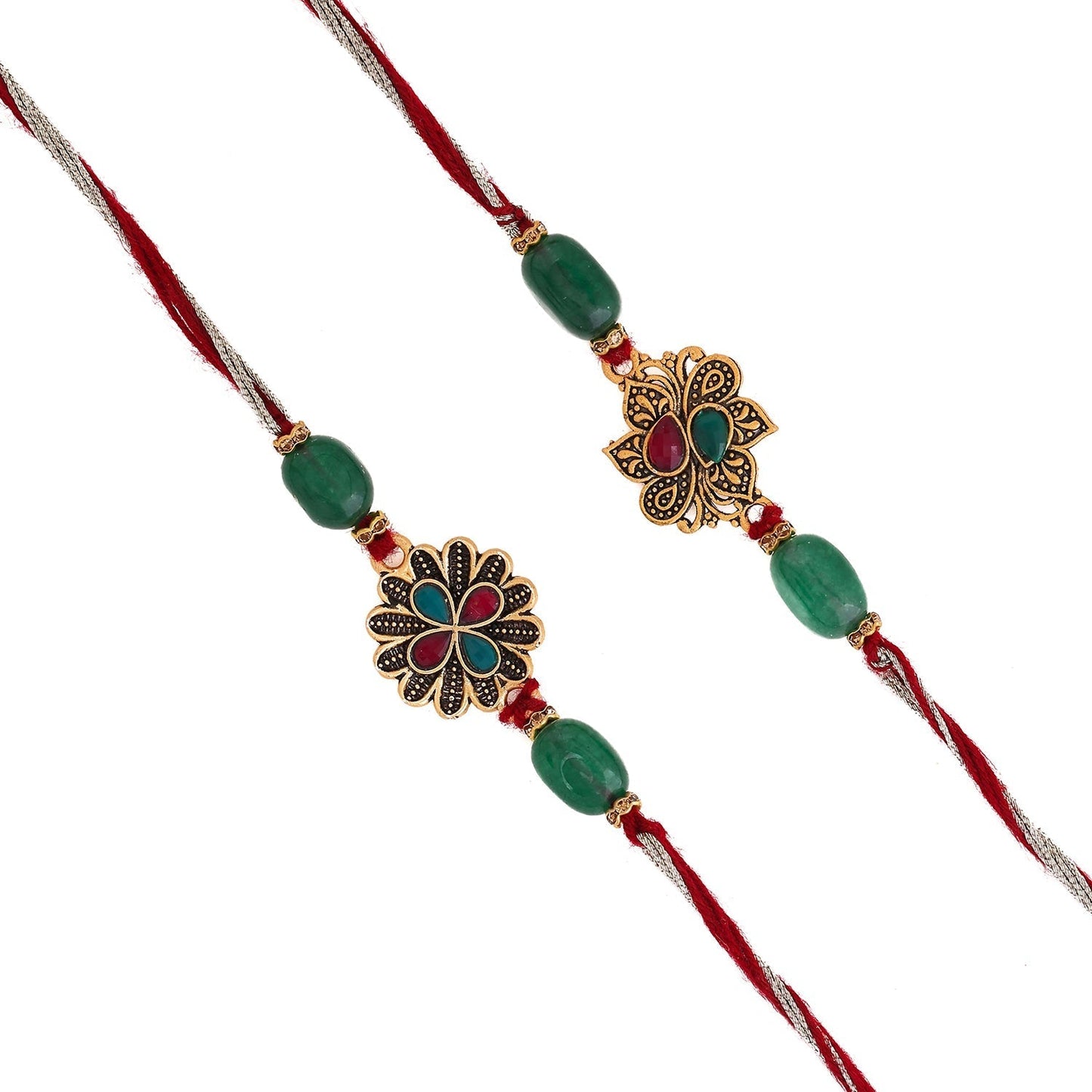 trueBrowns X Voylla Graceful Set of Two Rakhis With Roli Chaawal Pack | Swadesiicart
