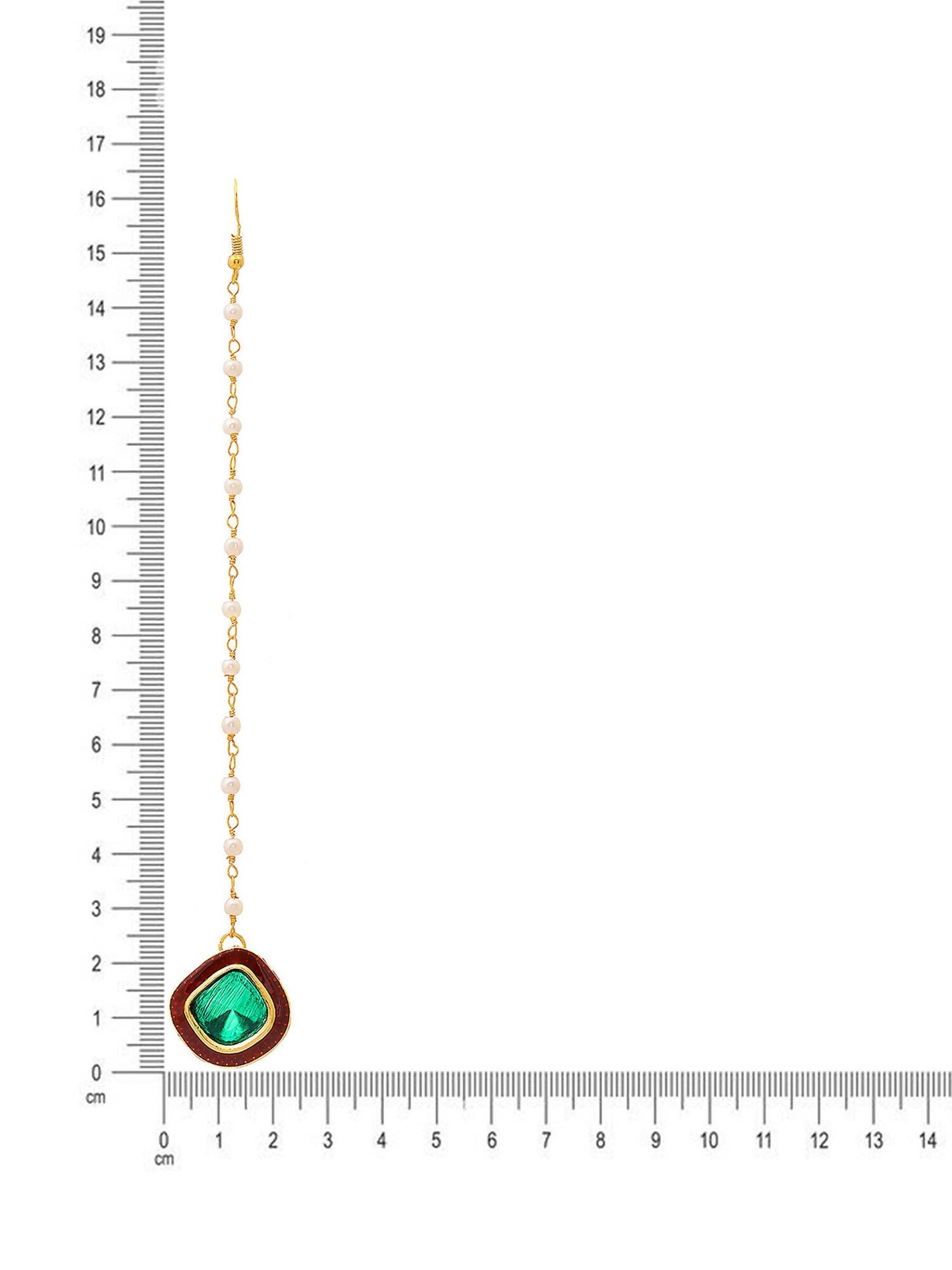 Ruby Raang Green and Red Meenakari Kundan Maang tikka | Swadesiicart