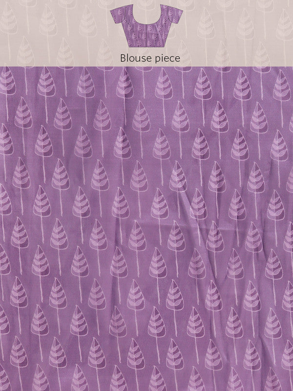 Lavender Silk Blend Digital Print Floral Saree with Unstitched Blouse - Hiral Fashion | Swadesiicart