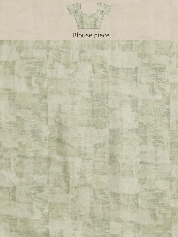 Olive Silk Blend Digital Print Warli Saree with Unstitched Blouse - Hiral Fashion | Swadesiicart