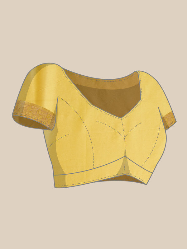 Yellow Pure Viscose Chinon Zari Woven Solid Saree with Unstitched Blouse - Hiral Fashion | Swadesiicart