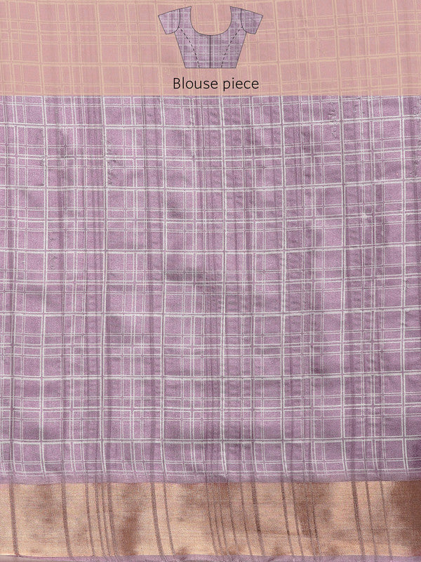 Lavender Silk Blend Digital Print Floral Saree with Unstitched Blouse - Hiral Fashion | Swadesiicart