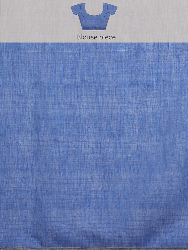 Gray Silk Cotton Digital Print Striped Swadesiicart with Unstitched Blouse - Hiral Fashion