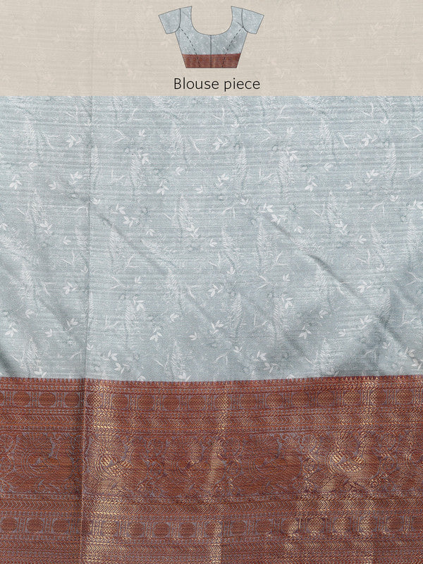 Multicolor Pure Silk Digital Print Floral Saree with Unstitched Blouse - Hiral Fashion | Swadesiicart