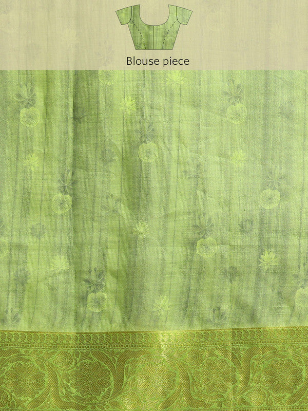Dark Blue Munga Silk Digital Print Floral Saree with Unstitched Blouse - Hiral Fashion | Swadesiicart