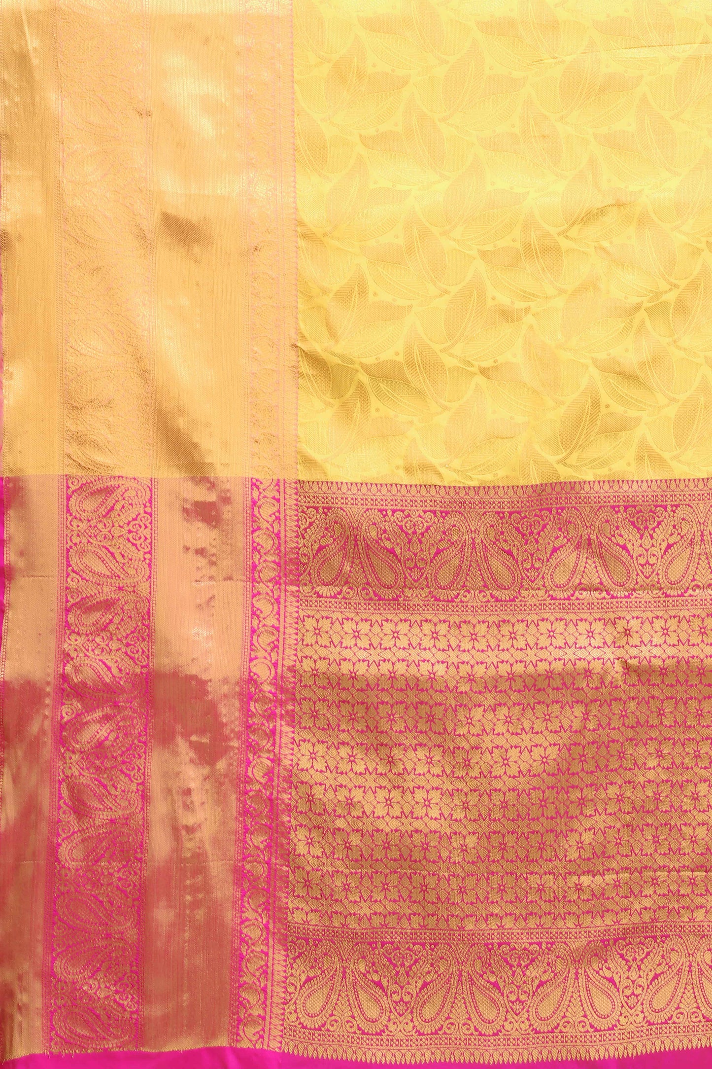 Hiral Fashion Yellow Banarasi Art Silk Floral Woven Design Saree | Swadesiicart